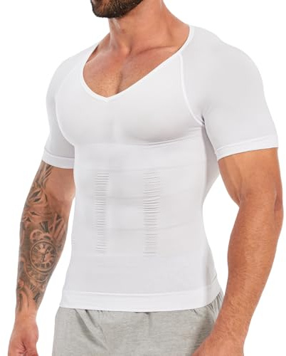 SLIMBELLE Unterhemd Herren Bauchweg Kompressionsshirt Shapewear Body Shaper | Shapewear T-Shirt mit Shape-Design und hochelastischem Material – komprimiert Brust & Bauch, ideal für Sport oder Alltag.