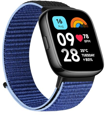TumCez Bracelet en nylon compatible avec Xiaomi Redmi Watch 3 Active Bracelet pour Femme Homme,Bracelet de Sport de Remplacement Réglable pour Xiaomi Redmi Watch 3 Active, Nouveau bleu nuit, bracelet