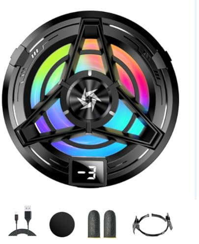 Aisuoka Refroidisseur de Téléphone Portable Magnétique avec Affichage Numérique Refroidisseur de Ventilateur Refroidissement à Semi-Conducteur pour Refroidisseur Tablette/Téléphone, A