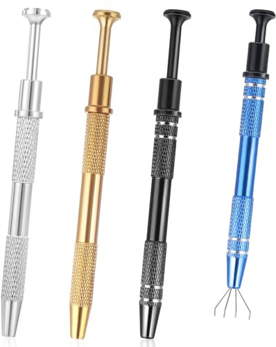 4 Stück Piercing Zange Mit 4 Klauen Piercing Kugel Aufdreher Für Kugeln Diamant Edelsteine Catcher Piercing Kugel Greifer Werkzeug Mini-Schmuckgreifer Für Schmuck Perlen Uhren Brillen