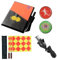 Football Soccer Referee kit Linesman Flags,Referee Whistle,Toss Coin and Yellow Cards with Notebook - 4 in 1 Referee Accessories Set (BLACK and Yellow)