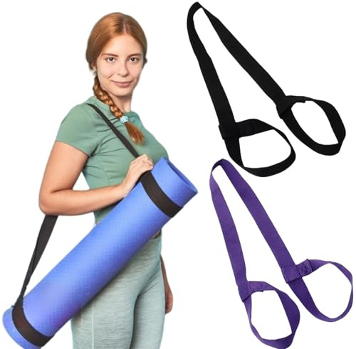 Cinghia Tappetino Yoga,2 pezzi Tracolla per Yoga,Tracolla per Materassino da Yoga, per Yoga, Pilates, Esercizi, Aerobica, Tappetino Esercizi Sport