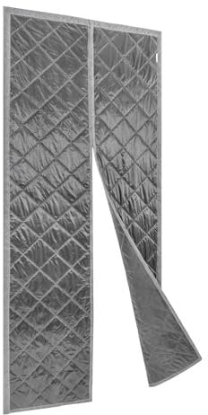 Wärmeschutzvorhang Magnet Thermo Türvorhang Isolier Schutz Panel-Isolierung Thermovorhang Verdunklungsgardine Wasserdicht Winddicht Geräuschisolierung für Balkontür 0.95*2.1m Grau