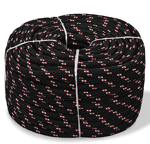 Brokky Cuerda Marina de Polipropileno 14 mm 50 m Negra Cuerda Persiana Enrollable