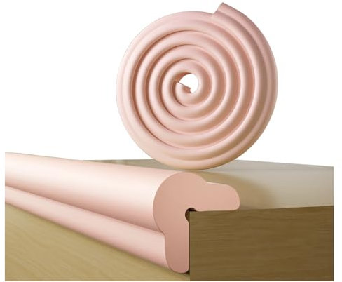 Baby Proofing Edge Protector,2m And 4corners,Pre-Taped Foam Safety Edge And Corner Guard,Table Edge Protectors For Kids,Suitable For Coffee Table Furniture Fireplace Sharp Corners (Pink)