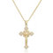 LQIOACU Damen Gold Kreuz Kette, Kreuzkette, Kreuz Kette Gold, Damen Zirkonia Kreuz Anhänger, Hypoallergene 18K Vergoldete Kette, Modeschmuck für Frauen Mädchen Geschenk, 1 Stück