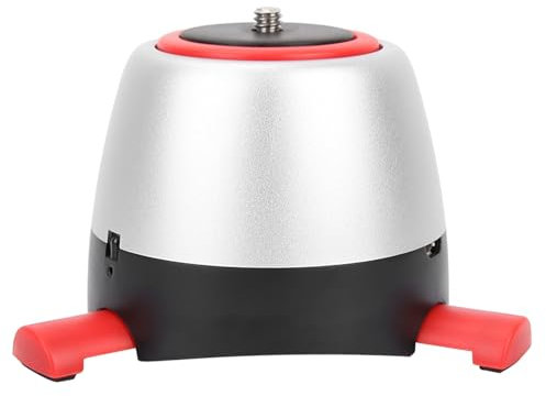 Rankomu Electronic 360 Degree Rotation Panoramic Tripod Head with Control Remote Tray, Electric Ball Head, Compatible with Cameras and DSLRs, Red