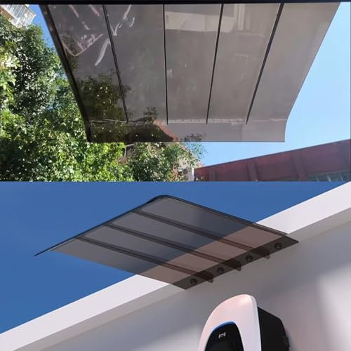 Outdoor Front Door Canopy, Brown Door Canopy UV Protection Patio Balcony Rain Cover, Front Door Canopy Window, Patio Porch Shelter, Invisible Window Rain Shelter (60x250cm/24x98in,Brown)