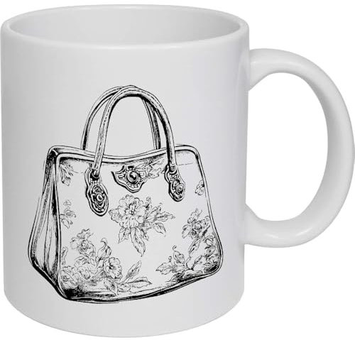 Azeeda 11oz (320ml) 'Floral Handbag' Ceramic Mug/Cup (MG00079514)