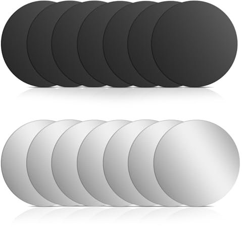 Bewudy 14pcs Metal Plates for Magnetic Mount, Round Magnet for Phone Case, Round Mobile Phone Metal Plate Mini Adhesive Iron Discs for Magnets Mount Phones Holder Back Magnet Stickers