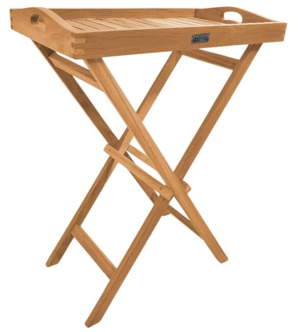 AXI Lora klappbarer Beistelltisch aus Teak Holz mit abnehmbarem Tablett | Kleiner Tisch klappbar für Garten, Balkon, Terrasse aus Teakholz | Couchtisch/Gartentisch 60 x 35 x 75 cm