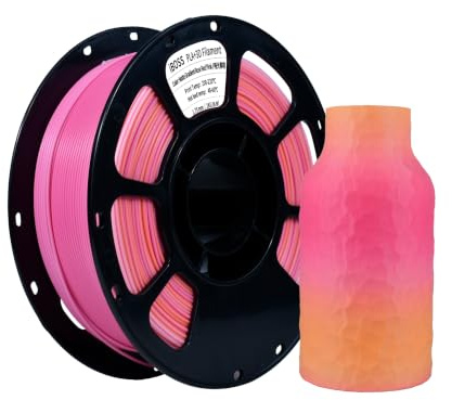 iBOSS mattes PLA+ Filament 1,75 mm, matt zweifarbige 1KG Spule (2,2 Pfund) 3D-Drucker-Filament, geeignet für FDM 3D-Drucker,Farbverlauf rosarot pink a