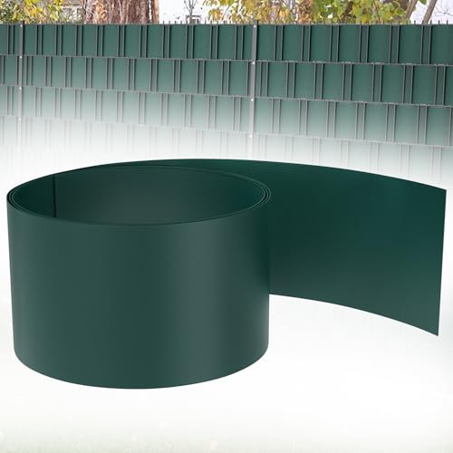 TATIVALO PVC Sichtschutzstreifen für Gartenzaun – 19 x 250 cm – Wetterfest, UV-beständig & formstabil – 10 Stück – Grün – Sicht- und Windschutz für Doppelstabmatten- & Mattenzäune