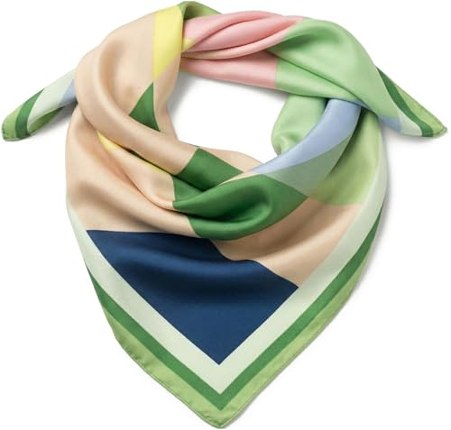 styleBREAKER Damen Nickituch Rauten Muster Quadratisch | 70x70 cm Format, 100% Polyester in seidig-weicher Satin-Oberfläche. Colour Blocking Design, bei 30°C waschbar.