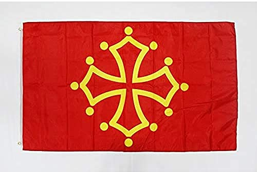 AZ FLAG - Drapeau Midi-Pyrénées - Occitanie - 150x90 cm - Polyester léger - Drapeau Occitan - France Avec Oeillets Métalliques Intégrés - 80g