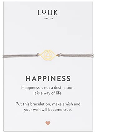 LUUK LIFESTYLE Modernes Stoff Armband mit Dreieck Anhänger aus Edelstahl, schlichtes Design, Reisebegleiter, Geschenkidee für die Freundin, Symbol der Freundschaft, Gold