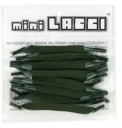 minilacci lacci elastici per scarpe (verde militare)