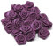 Rosen aus Satinband, 25 mm, Pflaume, 25 Stück