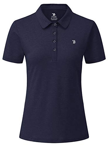 YSENTO Women's Sports Golf Shirts Breathable Quick Dry Short Sleeve Polo T-Shirts(Navy,XXL)