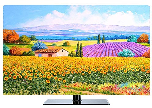 22-80 Pouces Housse de Télévision Polyester Antipoussière aux Couleurs Vives Housse de Protection pour TV pour LCD LED, Peinture à l'huile Motif Tv Couverture Anti-poussière In(Color:coloré,Size:24in)