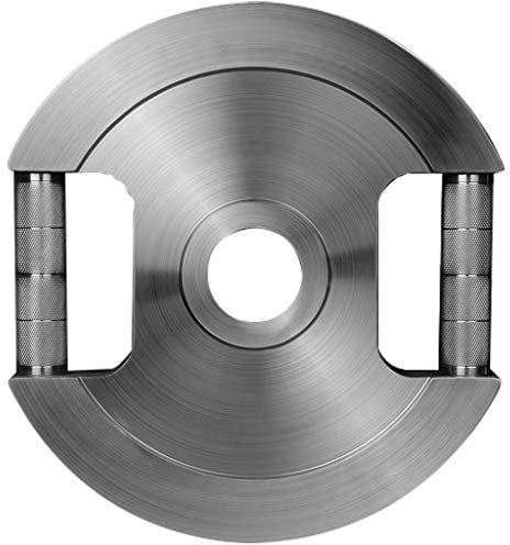 Stainless Steel Weight Plates Barbell Standard Grip Weight Plates, Single, Silver Grip Plate 10kg-30kg Home Weightlifting Fitness Equipment (Size : 25kg)