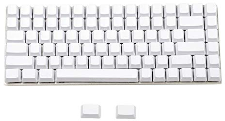 YMDK Weiß / Schwarz Dolch Thick PBT 84 68 64 Blank Keyset OEM Profile Tastenkappen für MX mechanische Tastatur Keychron K2 K6 Keycool Tada68 YD64 (Weiß)