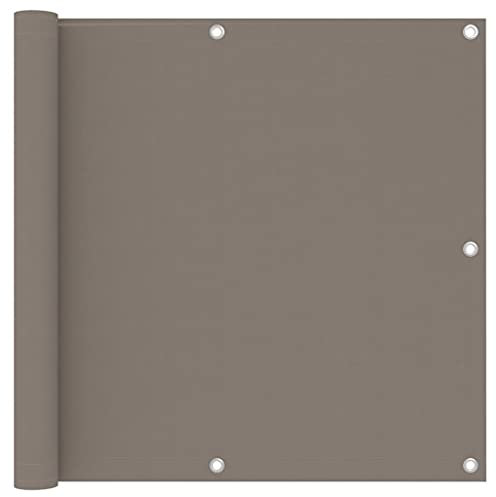 vidaXL Ecran de Balcon Brise-Vue Brise-Vent de Jardin Ecran de Protection Ecran d'Intimité Confidentialité Extérieur Taupe 90x600 cm Tissu Oxford