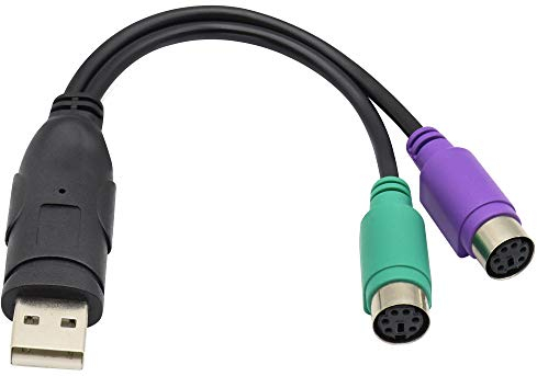 zdyCGTime Splitter di Conversione da USB Maschio a Doppio PS2 Femmina,Cavo di Conversione da Tastiera e Mouse,Adattatore da PS2 a USB,Support Win98/XP/7/8/8.1,ecc.(1Pezzo)