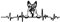 Finest Folia Aufkleber Herzschlag Tiere Breite 27cm Lifeline Heartbeat Deko Sticker Selbstklebend für Auto Kühlschrank Laptop Autoaufkleber K150 (Schwarz Matt, 04 Schäferhund)