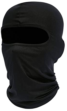 UK-UNIQUE Balaclava Face Mask - Breathable Lightweight Ski Motorcycle Helmet Racing Cycling Multi-Purpose Balaclavas - Unisex Men Women Kids Boys Girls (Black)