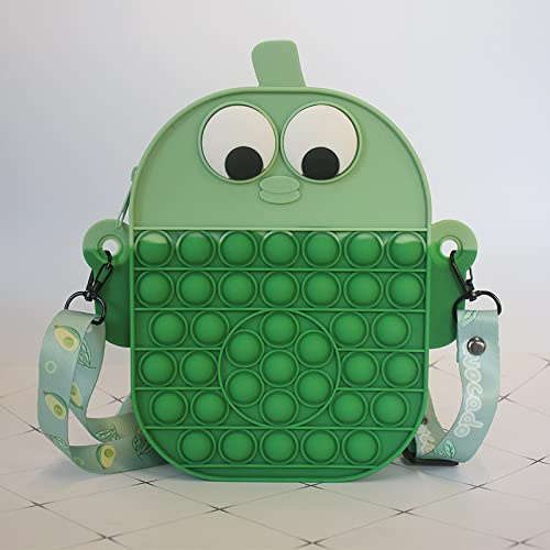 ZHYX Fidget Schultertasche, Pop it Push Bubble Fidget Sensory Spielzeug, Silikon Umhängetasche, Stressabbau und Anti-Angst-Spielzeug,C