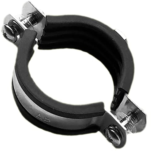 MegaHaustechnik Rohr Schellen aus Edelstahl mit Schallschutz - 5 Stück für Rohr Außen Durchmesser 31-38 mm Spannbereich 1 Zoll mit M8 Befestigung Mutter
