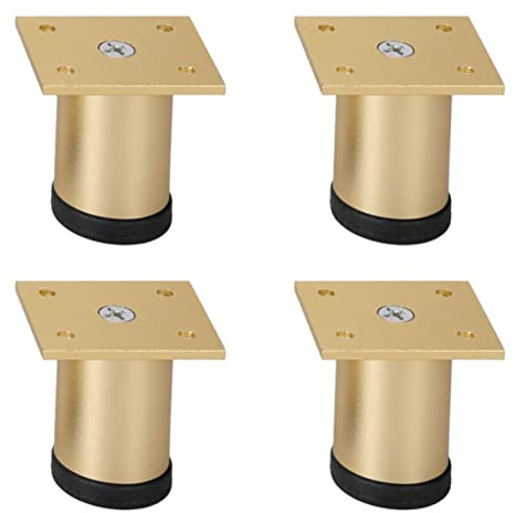 SZLXJMFL Pied doré Meuble 10cm, Pieds de Table Reglable Pieds Meuble Cuisine Pieds Or D'armoire Pieds de Canapé Design,Aluminium | Finition en Anodisé Socles Pieds pour Meuble, Ø38mm, Lot de 4 (10cm)