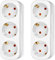 Anlising 2PCS Enchufe Múltiple de pared para familia y viaje - Adaptador Portátil con 3 Tomas para Oficina y Cocina (Blanco)
