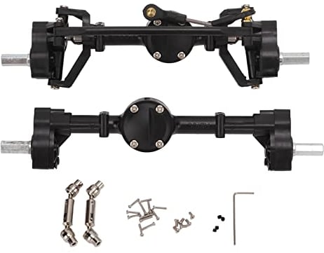 Dilwe RC Vorne & Hinten Portalachse, Kunststoff & Metall, Fernbedienung Auto Antriebswelle für WPL C14, C24, C34, C44 usw. 1/16 RC Fahrzeug, Schwarz