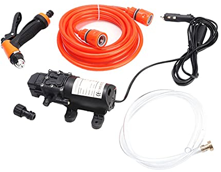 Bomba de Agua de Diafragma, 12V Coche Eléctrico Lavadora de Alta Presión Rociador Sistema de Bomba de Potencia Kit Herramienta de Limpieza de Lavado de Autos, Manguera de Entrada de Rociador de Agua C