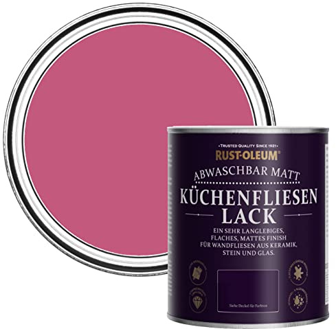 Rust-Oleum Pink water resistant Kitchen Tile Paint in Matt Finish - Raspberry Ripple 750ml