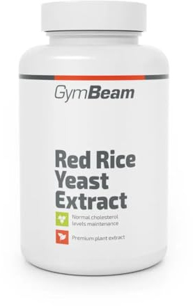 GymBeam Roter Reishefeextrakt (Kapseln) - 97mg pro Tagesdosis, standardisierter Roter Reisextrakt mit 2,9 mg Monacolin K, unterstützt optimalen Cholesterinspiegel und Herz-Kreislauf-System, 90 caps