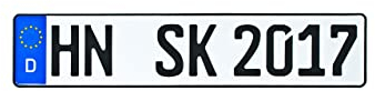 Schilderkröten KFZ-Kennzeichen 520x110mm, DIN-Zertifiziert für Auto und Fahrradträgern (1 Kennzeichen)