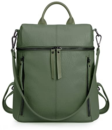 HUA ANGEL 2 In 1 Elegant Damen Rucksack Umhängetasche Anti Diebstahl Tagesrucksack Wasserdicht PU Leder Daypack Schultertasche Leichtgewicht für Tägliche Reise Einkaufs Schule