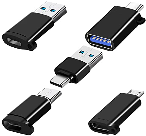 USB C Adapter (5 Stück), Micro USB auf USB C Adapter, USB C Buchse auf USB 3.0 Stecker Adapter, kompatibel mit USB、TYP C Geräten (PC, MacBook Pro, Samsung Galaxy, etc.)