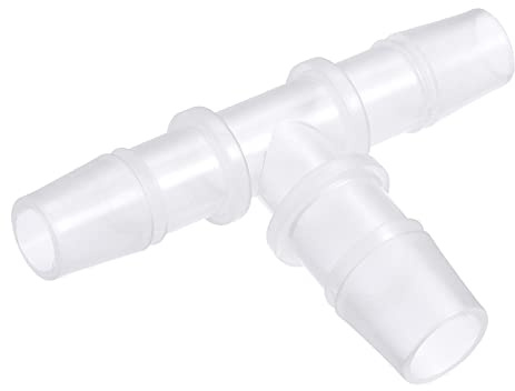 M METERXITY Barb Hose Fittings - 10x12x10mm OD Tee Plastic Pipe Connectors Apply to Water Fuel, Transparent(T Shaped 3 Way)