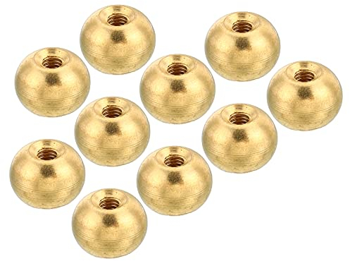 PATIKIL M3x0.5 Gewinde 10Pack Kappe Muttern Knopf Messing Kugel Lampe Dekoration Schraube Kappen Mutter für Möbel Beleuchtung