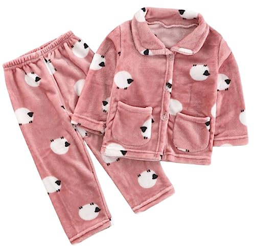 Barrageon Bambino Abbigliamento Casa 0-12T Bambini Unisex Flanella Biancheria da Notte Infante Pigiama Indumenti Notte Sleepwear (Rosa Scuro-140)