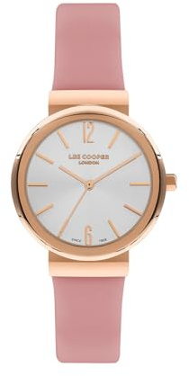 Lee Cooper Damen-Armbanduhr 2035, Analoganzeige und Lederarmband, LC07624.438, Rosa, Armband, Armband