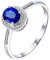 Promise Ring Saphire, Engagement Ring For Women Ovale Form 18 Karat (750) Weißgold 0.61Ct Blau Ovale Form Diamant Größe 65 (20.7)
