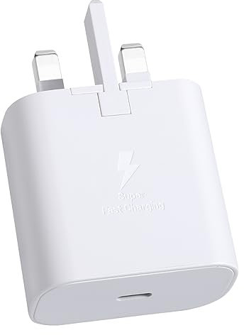 25W Charger Plug, USB C Fast Charging for Samsung Galaxy S24, S23, S22, S21, S20 Ultra, S20 FE, A54, A53, A34, A23, A15, A14, A13, A04S, Moto G13, G54, G73, G84, Pixel 7/8, Android Charge - White