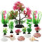 QUOZUO 15 Stück Aquarium Pflanzen Dekoration, Bunt Aquarium Kunststoffpflanzen mit Natural Seashells, Fisch Tank aquariumpflanzen