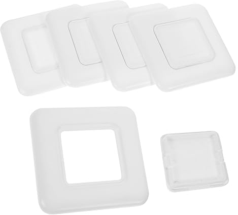 Angoily 5st Dekorative Abdeckung Für Klimaanlagenloch Badewannen-bodenverkleidung Sanitär-abdeckplatten Wasserrohre Feuersprinkler-schild Wasserwand Weiß Runde Abdeckung Plastik Quadrat