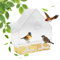 Window Bird Feeder with Strong Suction Cups Clear Window Hanging Bird Feeder Plastic Wild Bird Feeder House Bird Feeding Station for Garden Outdoor Backyard Wildlife Little Birds